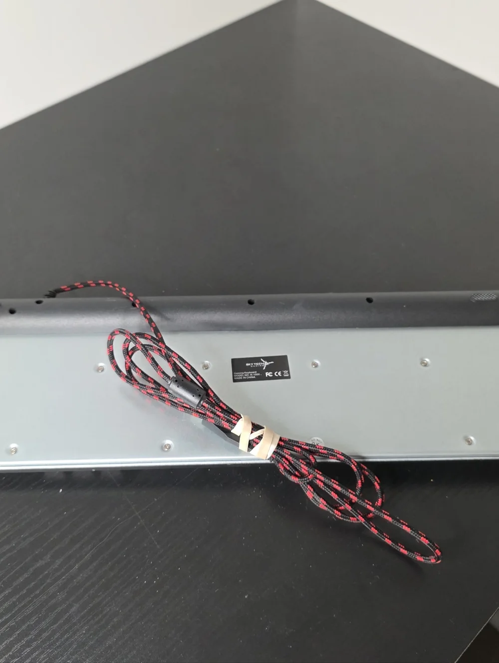 Skytech Black Wired Gaming Keyboard with Red Accented Cable